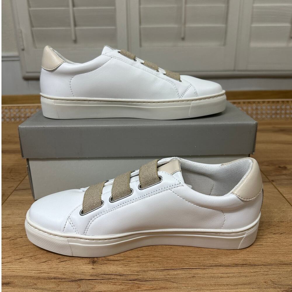 Flexx Sneak Easy Sneaker Kino Leather White Beige Size 7.5 NIB Slip On Style - Picture 6 of 15